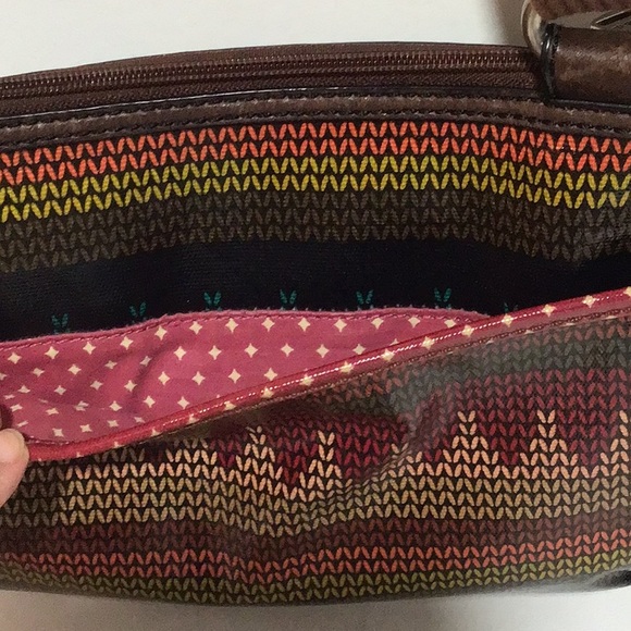 Fossil Key-Per Boho Crossbody/Shoulder Bag, Brown & Red - Picture 12 of 12